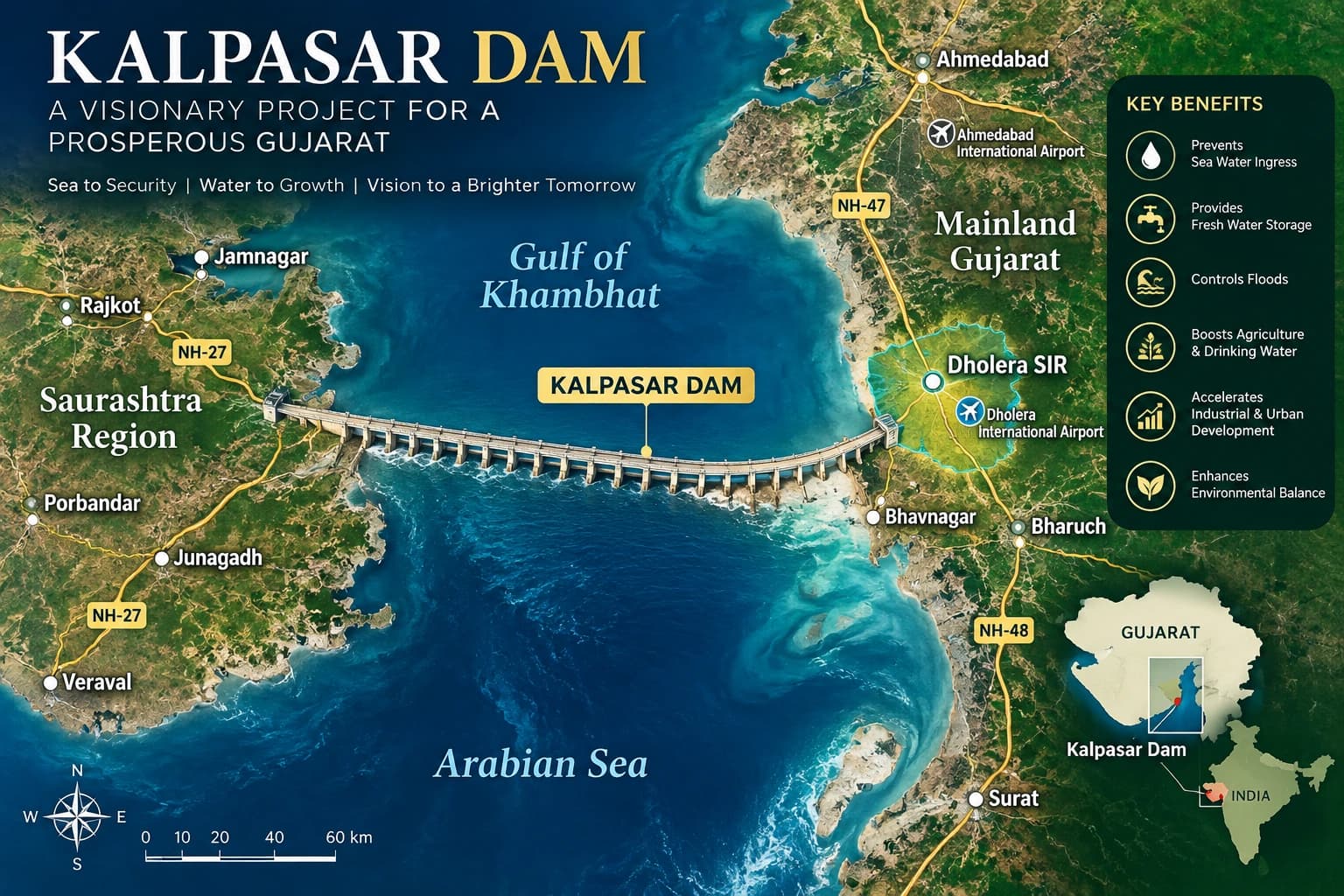 Kalpasar Project regional connectivity map
